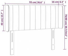 sötétszürke szövet LED-es fejtámla 93 x 16 x 78/88 cm