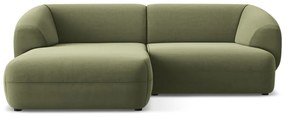Zöld bársony sarokkanapé (bal oldali) Moana – Makamii
