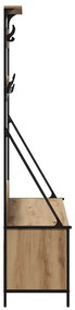vidaXL Ruhafogó polcokkal Artisan tölgy 100 x 41 x 184 cm Faanyag