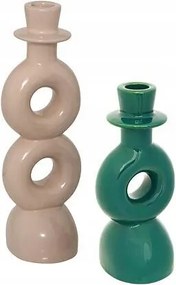 2 db-os gyertyatartó szett Mala Bézs Zöld