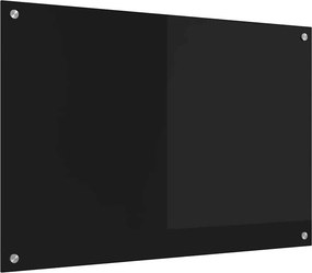 vidaXL Konyhai splashback Fekete 90 x 60 cm edzett üveg