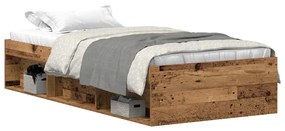 antik fa szerelt fa ágykeret matrac nélkül 75x190 cm