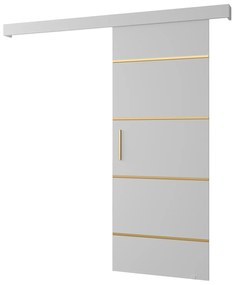Tolóajtó 90 cm Sharlene IV (matt fehér + matt fehér + arany). 1043744