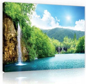 Vászonkép 70x50 Smaragdzöld Tó Skandináv stílus Nappali