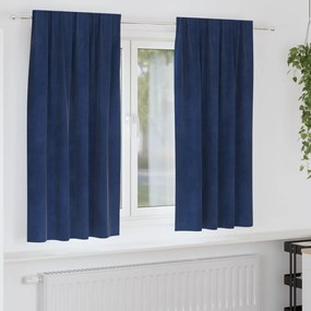 Függönyök függönyökkel 2 pcs Sötét kék 140 x 175 cm Bársony