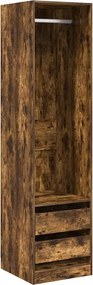 vidaXL füstös tölgy színű szerelt fa szekrény fiókokkal 50x50x200 cm