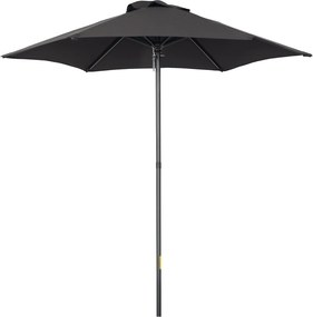 Outsunny Ø196 cm-es napernyő, hatszögletű erkély napernyő, strand napernyő, szélálló, stabil piacon álló napernyő, forgatható napernyő a tengerpartra,