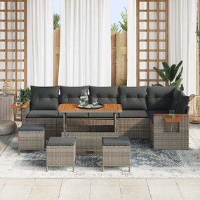 Kerti Kanapé Szett párnával 10 pcs Szürke 110 x 55 x 71 cm