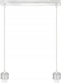 Alap Mennyezeti Lámpa Függeszték Túlnyúlás Króm Fém 2X E27 Lámpabúra