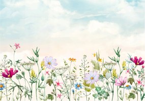 Fotótapéta Akvarell Pasztell virágok a szobába 350x250 romantikus +ragasztó