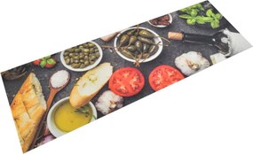vidaXL mosható bor- és vacsoramintás bársony konyhaszőnyeg 60x180 cm