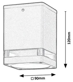 Rabalux 7818 - Kültéri spotlámpa ZOMBOR 1xGU10/35W/230V négyzet IP54