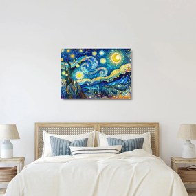 Üveg kép – Csillagos éjszaka mozaikja (70x50 cm)