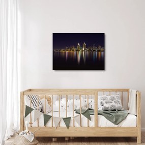 Éjszakai város képe (üvegen) (70x50 cm)