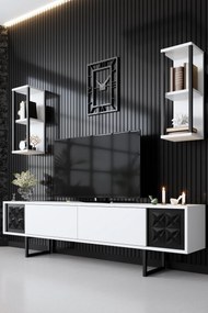 TV szekrény Black Line - White, Black