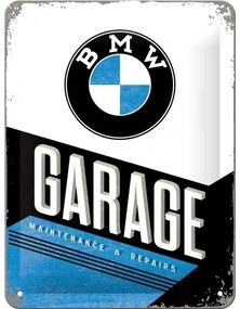 Fém tábla BMW - Garage, (15 x 20 cm)