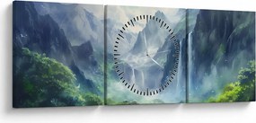 Kép - Vízesések völgye (órával) (90x30 cm)