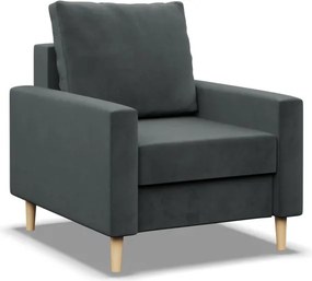Etna fotel, bársony, bonell töltet, szürke