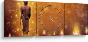 Kép - Buddha arany csillogással (órával) (90x30 cm)