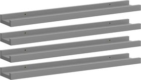 vidaXL 4 db szürke fali polc 60 x 9 x 3 cm
