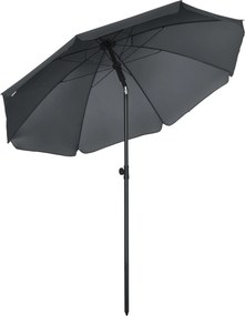 Outsunny Napernyő Ø180 cm UV 50+ Szélálló Stabil Napernyő UV Védelemmel Viharálló Erkély Napernyő Összecsukható Kerti Napernyő Biztonságos Napvédelem