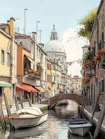 Vászonkép Canvas Város Olaszország Velence Csatorna Híd Utca 60x80
