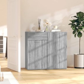 szürke sonoma színű szerelt fa tálalószekrény 80x36x75 cm