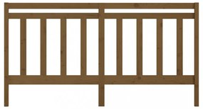 mézbarna tömör fenyőfa ágyfejtámla 206 x 4 x 100 cm