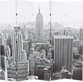 vidaXL fekete-fehér New York mintás paraván 200 x 170 cm