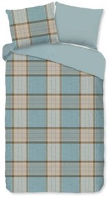 Kék egyszemélyes hosszabbított flanel ágyneműhuzat 140x220 cm Jacco – Good Morning