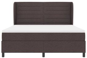vidaXL Boxspring Ágy Matrac nélkül Sötétbarna 180x200 cm Szövet