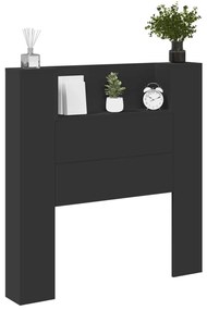 Fejtámla LED -es lámpákkal Fekete 100 x 16,5 x 103,5 cm Faanyag