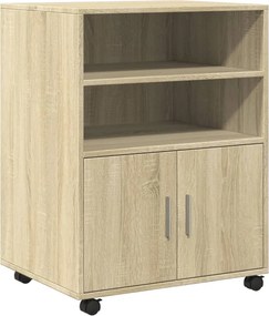 vidaXL sonoma tölgy színű szerelt fa kerekes szekrény 60x48x81 cm