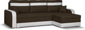 KONRAD Kinyitható sarokkanapé Barna/fehér