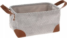 Univerzális Kosár fogantyúkkal, világosszürke kordbársony