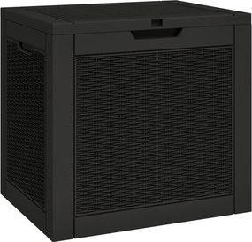 vidaXL fekete polipropilén kerti tárolóláda 55,5x43x53 cm