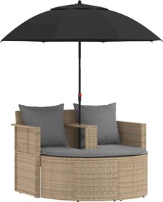 vidaXL Kerti kanapé párnával 8 pcs Beige és Világosszürke polirattan