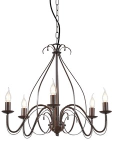 Klasszikus csillár rozsdabarna 5-lámpás - Giuseppe