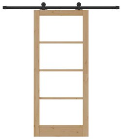 Csúszóajtó ORKDAL Barna 86 x 198.5 cm Fa és fém