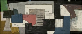 Kép - absztrakció, kubizmus (120x50 cm)