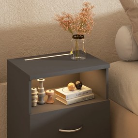 Casaria® Éjjeliszekrény Jamie - antracit