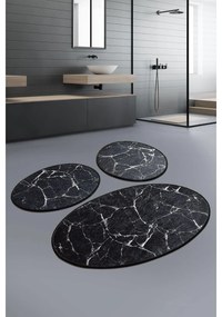 Fürdőszobaszőnyeg Szett (3 db) Marble - Fekete