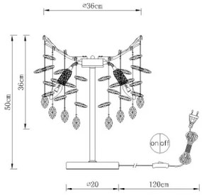 Globo 64138TS - QUEENA asztali lámpa 3x E14/40W/230V, ezüstszínű