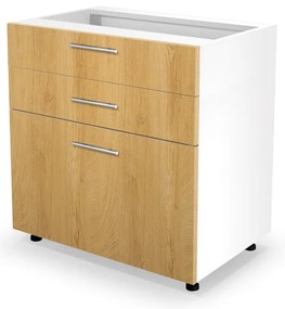 Alsó szekrény Vento D3S-80 / 82, fehér / mézes tölgy
