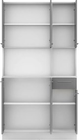 Hatajtós szekrény, fehér/grafit, PELION NEW