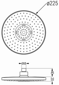 Mexen tartozékok, zuhanyfej 22 cm D-05, króm, 79705-00