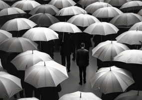 Poszter 100x70cm Magány a tömegben