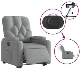 vidaXL elektromos felállást segítő világosszürke szövet dönthető fotel