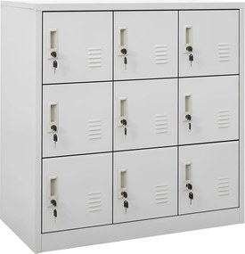 vidaXL világosszürke acél zárható szekrény 90 x 45 x 92,5 cm