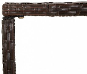 barna polyrattan üveglapos bárasztal 180 x 70 x 110 cm